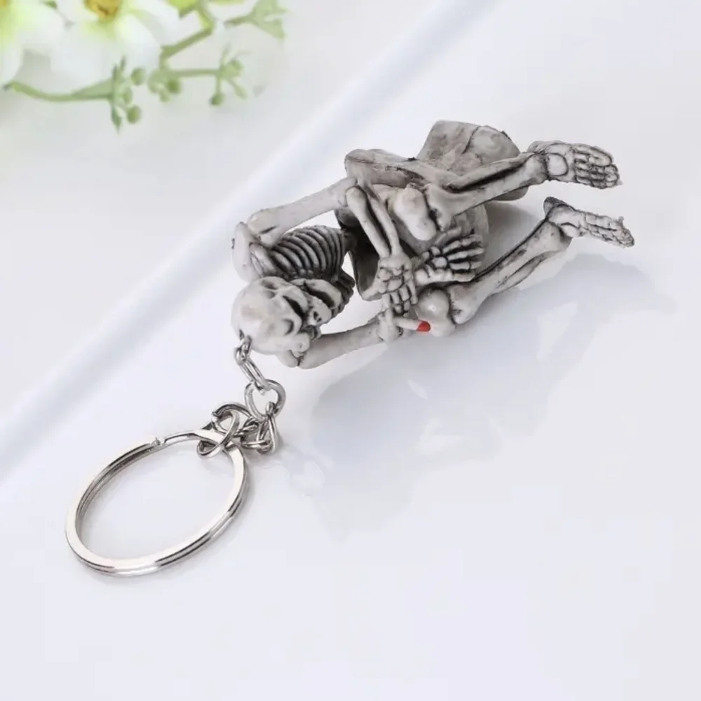 New Funny Skeleton Keychain | Gothic Novelty Key Ring | Halloween Gift